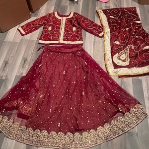 Whole red lehenga set